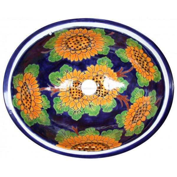 Mexican Talavera Sink Sunflowers 2